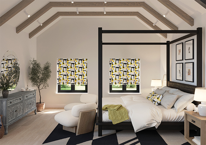 Archways, Yellow - Roman Blind - Image 8